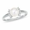 Blue Lagoon® by Mikimoto Cultured Akoya Pearl Ring in 14K White Gold with Diamond Accents