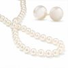 Thumbnail Image 0 of Blue Lagoon® by Mikimoto 7.5 - 8.0mm Cultured Akoya Pearl Strand Necklace and Stud Earrings Set in 14K Gold