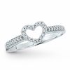 Thumbnail Image 1 of 0.10 CT. T.W. Diamond Open Heart Ring in 10K White Gold