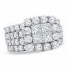 4.00 CT. T.W. Princess-Cut Quad Diamond Bridal Three Piece Set in 14K White Gold