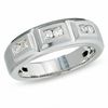 Thumbnail Image 0 of Men's 0.30 CT. T.W. Diamond Three Box Band in 14K White Gold