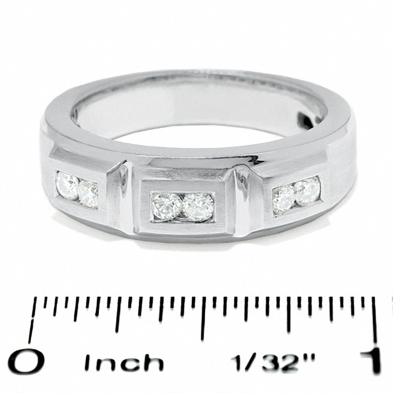 Men's 0.30 CT. T.W. Diamond Three Box Band in 14K White Gold