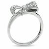 Thumbnail Image 1 of 0.09 CT. T.W. Diamond Bow Ring in 10K White Gold