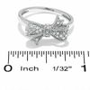 Thumbnail Image 2 of 0.09 CT. T.W. Diamond Bow Ring in 10K White Gold