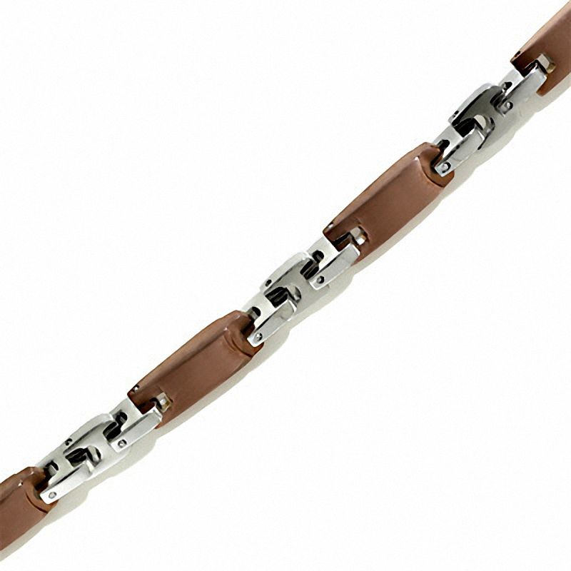 Stainless Steel Chocolate IP Fashion Necklace and Bracelet Set