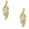 Thumbnail Image 1 of Sirena™ 0.33 CT. T.W. Diamond Three Stone Bypass Earrings in 14K Gold