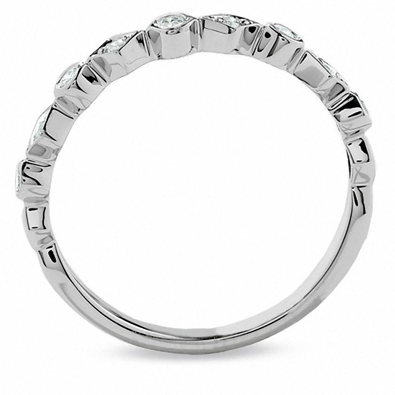 Round and Kite Diamond Accent Stackable Band in 14K White Gold