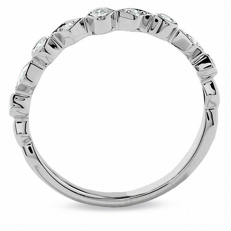 Main Image 2 of Round and Kite Diamond Accent Stackable Band in 14K White Gold