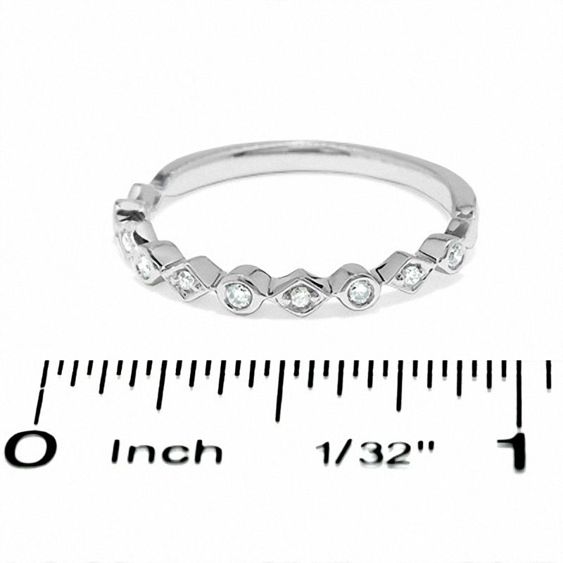 Round and Kite Diamond Accent Stackable Band in 14K White Gold