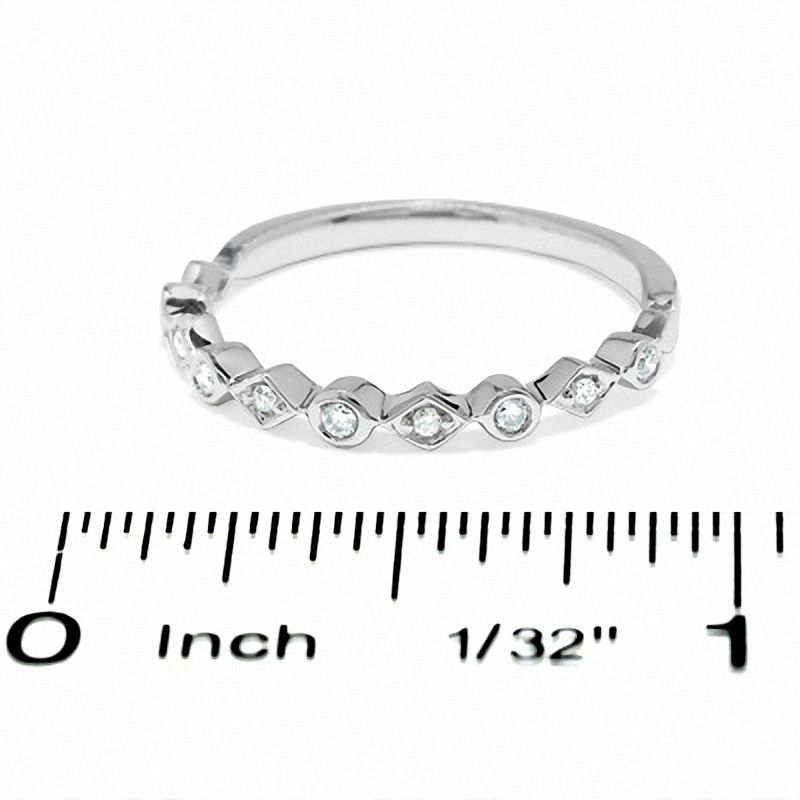 Main Image 3 of Round and Kite Diamond Accent Stackable Band in 14K White Gold