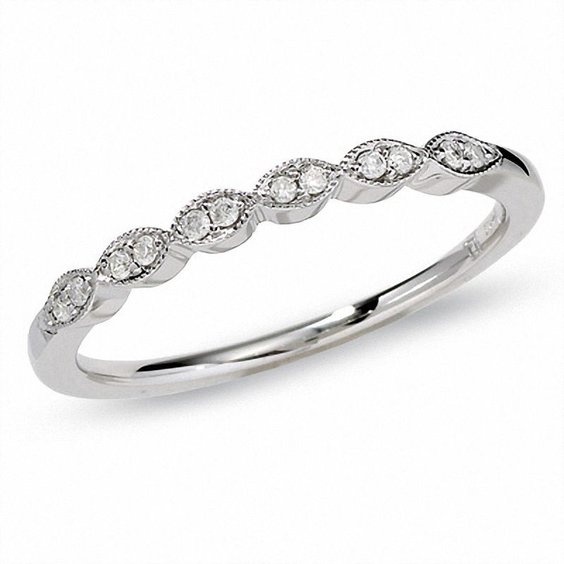 Diamond Accent Stackable Band in 14K White Gold|Peoples Jewellers