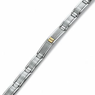 Men's 10K Gold and Stainless Steel Bracelet