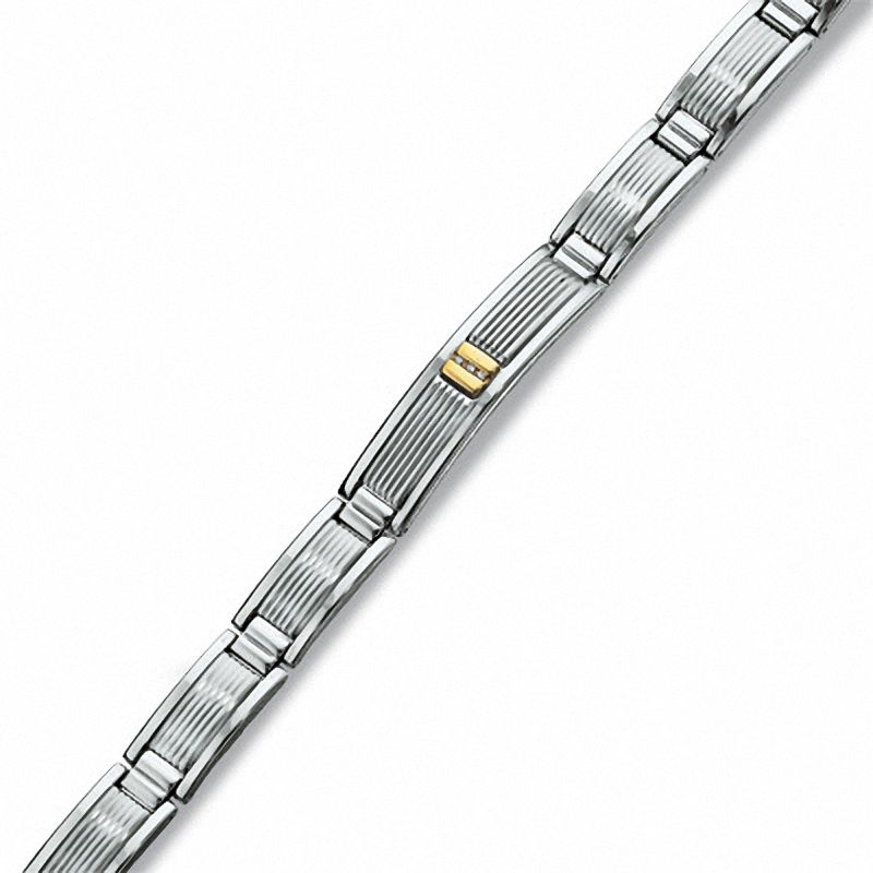 Main Image 1 of 10K Gold and Stainless Steel Bracelet