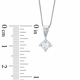 0.40 CT. Princess-Cut Diamond Solitaire Pendant in 14K White Gold (K-L/I2-I3)
