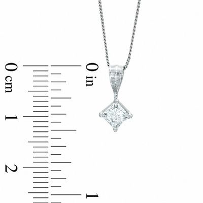 0.40 CT. Princess-Cut Diamond Solitaire Pendant in 14K White Gold (K-L/I2-I3)