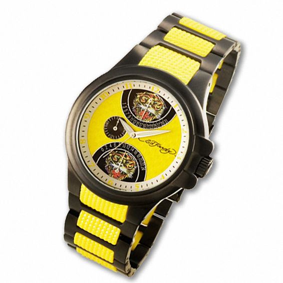 Ed Hardy Men s Speeder Yellow Tiger Watch Model SP BTG