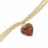 Thumbnail Image 1 of 10K Gold Double Strand Red Venetian Heart Bracelet