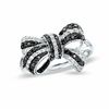 Thumbnail Image 0 of 0.50 CT. T.W. Enhanced Black and White Diamond Bow Ring in 10K White Gold