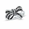 Thumbnail Image 1 of 0.50 CT. T.W. Enhanced Black and White Diamond Bow Ring in 10K White Gold