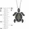 Thumbnail Image 2 of 0.50 CT. T.W. Champagne and White Diamond Turtle Pendant in 10K White Gold