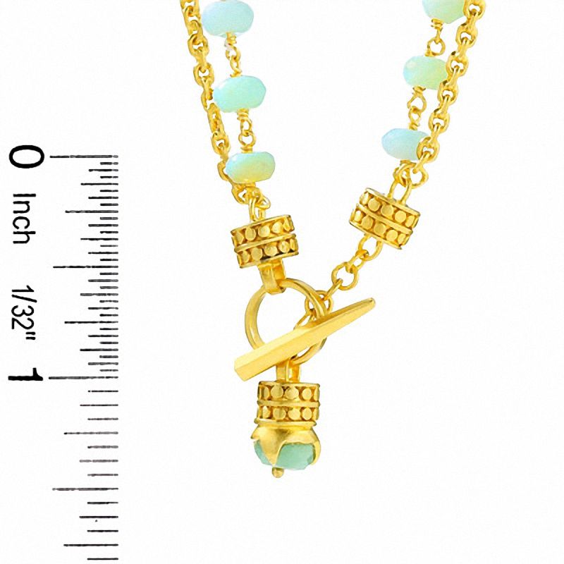 Main Image 2 of Heather Benjamin Double Strand Amazonite and Green Opal Necklace in 22K Gold Vermeil