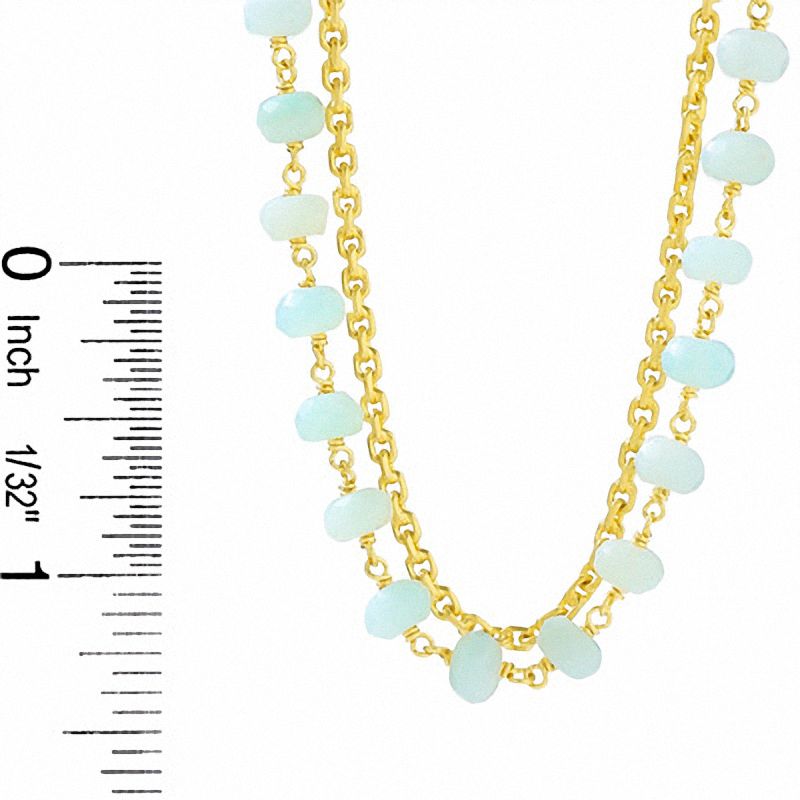 Main Image 3 of Heather Benjamin Double Strand Amazonite and Green Opal Necklace in 22K Gold Vermeil