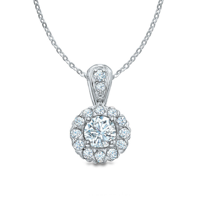 Main Image 1 of Celebration Canadian Lux® 0.50 CT. T.W. Certified Diamond Pendant in 14K White Gold (I/SI2)