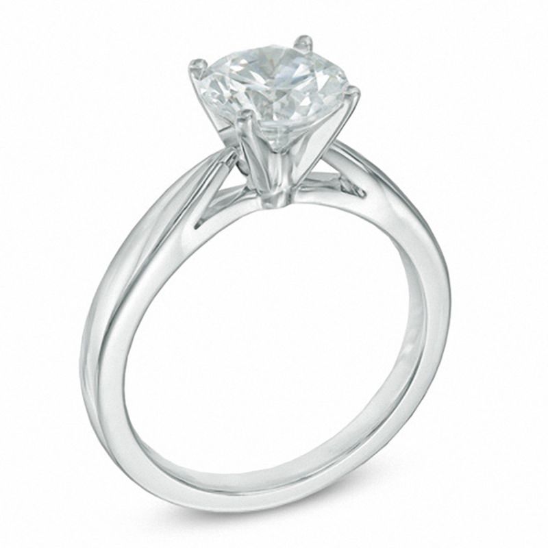Main Image 2 of Celebration 100 2.00 CT. Canadian Certified Diamond Solitaire Engagement Ring in 14K White Gold (I/SI2)