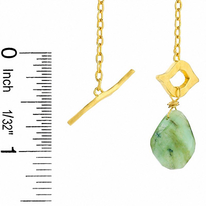 Heather Benjamin Australian Opal Drop Necklace 22K Gold Vermeil