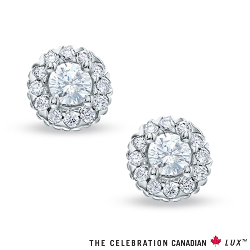 Main Image 1 of Celebration Canadian Lux® 0.60 CT. T.W. Certified Diamond Earrings in 14K White Gold (I/SI2)