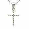 Thumbnail Image 1 of 0.11 CT. T.W. Diamond Cross Pendant in 10K White Gold