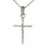 Thumbnail Image 0 of 0.11 CT. T.W. Diamond Cross Pendant in 10K White Gold