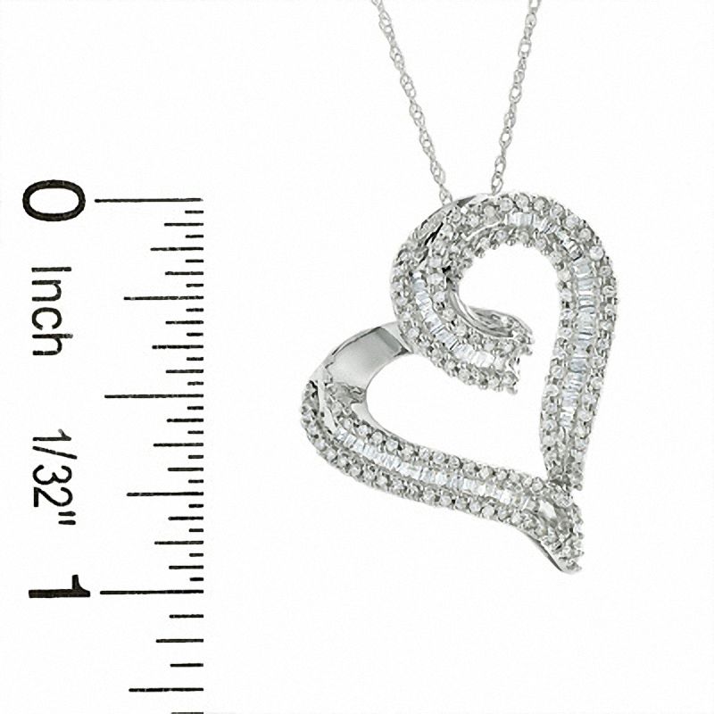 0.50 CT. T.W. Diamond Heart Pendant in 10K White Gold