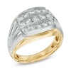 Thumbnail Image 1 of Men's 1.00 CT. T.W. Diamond Three Row Ring in 10K Two-Tone Gold