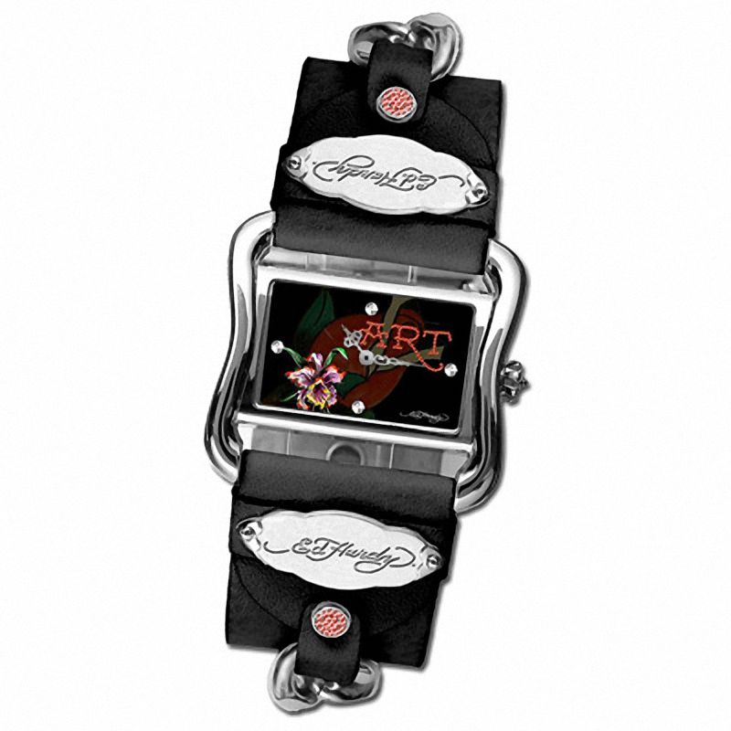 Ed Hardy Ladies' Black Victoria Orchid Watch (Model: VI-OR)|Peoples Jewellers