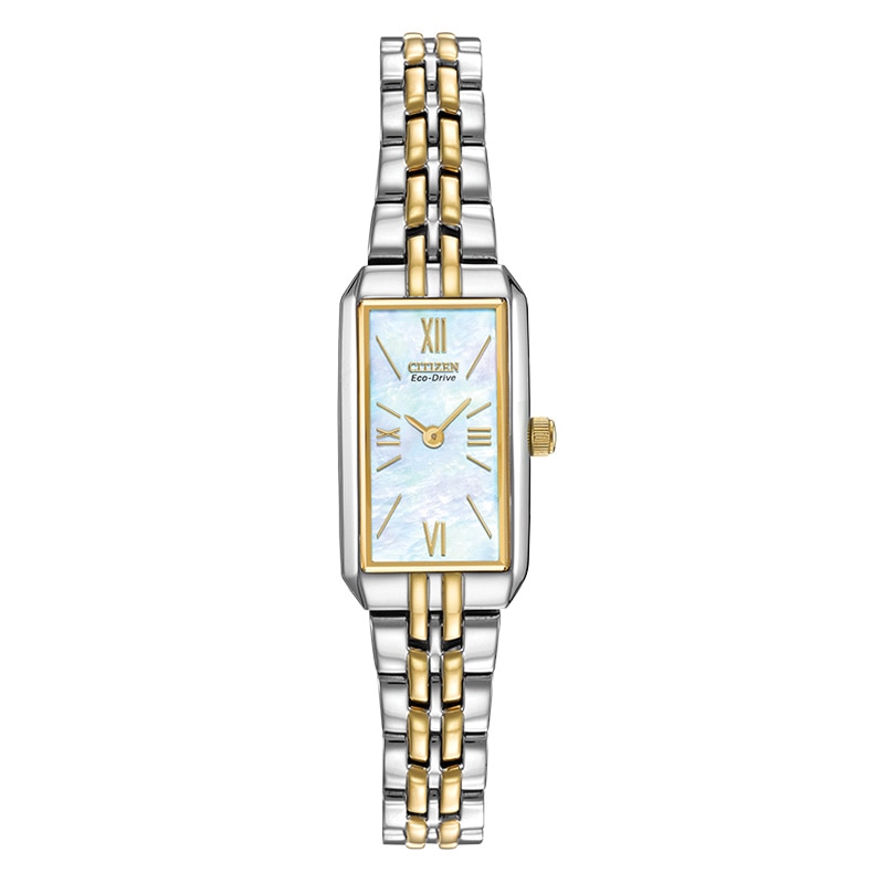 Ladies' Citizen Eco-Drive® Silhouette Two-Tone Bracelet Watch with Mother-of-Pearl Dial (Model: EG2694-59D)|Peoples Jewellers