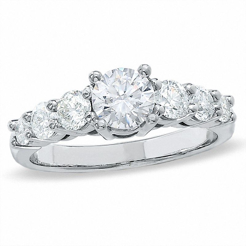 1.50 CT. T.W. Diamond Seven Stone Ring in 14K White Gold