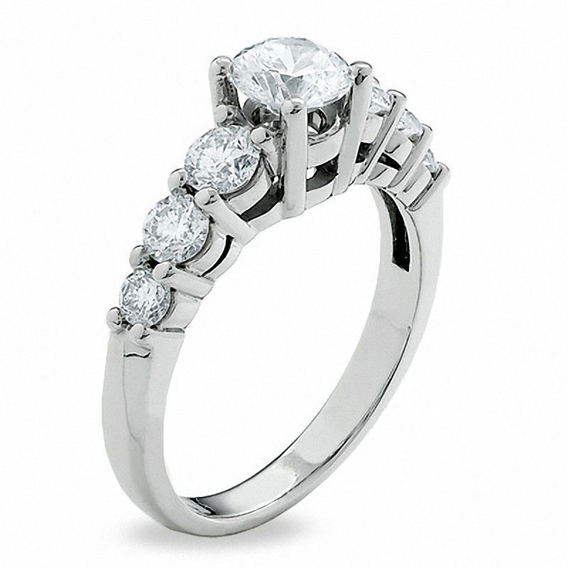 1.50 CT. T.W. Diamond Seven Stone Ring in 14K White Gold