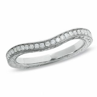 0.20 CT. T.W. Diamond Curved Band in 14K White Gold