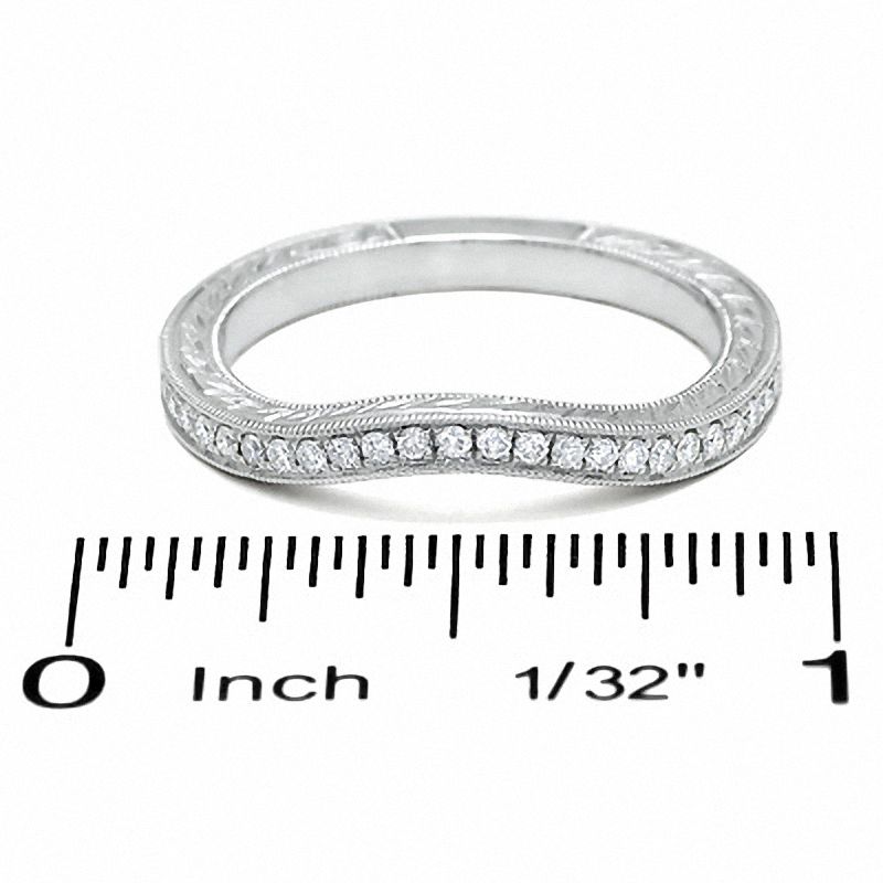 Main Image 3 of 0.20 CT. T.W. Diamond Curved Band in 14K White Gold