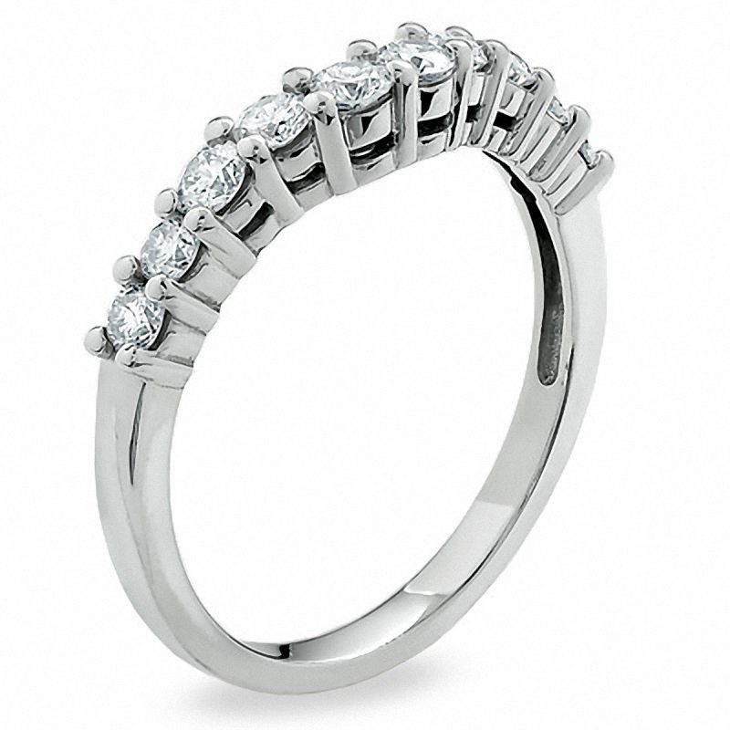 0.50 CT. T.W. Diamond Contour Wedding Band in 14K White Gold|Peoples Jewellers