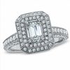Thumbnail Image 0 of 2.00 CT. T.W. Certified Framed Emerald-Cut Diamond Engagement Ring in 14K White Gold