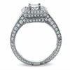 Thumbnail Image 2 of 2.00 CT. T.W. Certified Framed Emerald-Cut Diamond Engagement Ring in 14K White Gold