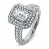 Thumbnail Image 2 of 2.00 CT. T.W. Certified Framed Emerald-Cut Diamond Engagement Ring in 14K White Gold