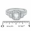 Thumbnail Image 2 of 1.95 CT. T.W. Certified Framed Emerald-Cut Diamond Three Stone Ring in 14K White Gold