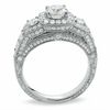 1.95 CT. T.W. Certified Framed Diamond Three Stone Ring in 14K White Gold
