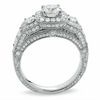 Thumbnail Image 1 of 1.95 CT. T.W. Certified Framed Diamond Three Stone Ring in 14K White Gold