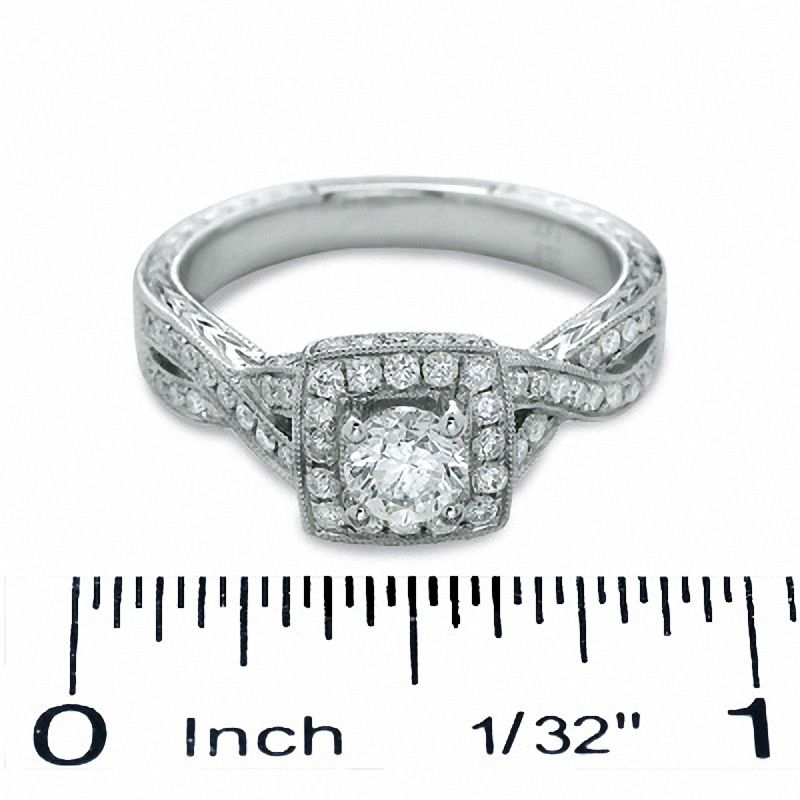 0.83 CT. T.W. Certified Diamond Twist Ring in 14K White Gold
