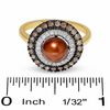 Thumbnail Image 3 of Chocolate Freshwater Cultured Pearl Ring in 14K Gold with Smoky Quartz and Diamond Accents