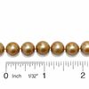 Thumbnail Image 1 of 9.0-10.0mm Champagne Cultured Freshwater Pearl Strand in 14K Gold